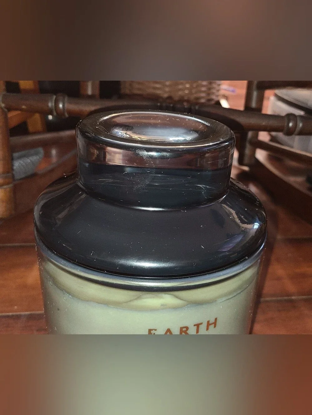 Tom Dixon Earth Scented Large Jar Candle Black Glass Multiple Wicks 6 in